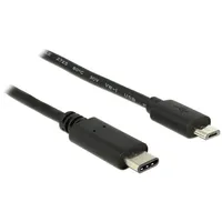 DeLock USB-Kabel USB 2.0 USB-Micro-B Stecker, USB-C® Stecker 0.50m Schwarz 83333