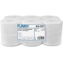 Funny Jumbo - Toilettenpapier 2 lagig, hochweiß, Durchmesser circa 18 cm, 1er Pack (1 x 12 Rollen
