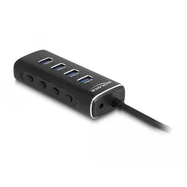 DeLock 64233 USB-C® USB 3.2 Gen 1) Multiport Hub Schwarz