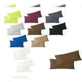 EXKLUSIV HEIMTEXTIL Jersey Kissenbezug Hülle 2 Sparpack Set mit Reißverschluss hochwertige Qualität 40 x 60 cm schokobraun
