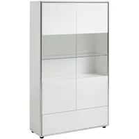 VCM ebuy24 Kenan Vitrine 2 Türen, 1 Schublade weiß