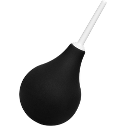 Analdusche mit großem Pumpball, 2 Teile, schwarz | weiß