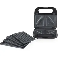 Progress 3 in 1 Snack Maker – Paninis/Toasties/Waffeln, Inklusive antihaftbeschichtete Kochplatten, Automatische Temperaturregelung, Cool-Touch-Griffe, Betriebsanzeigeleuchten, 700W