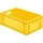 Certeo LA-KA-PE Transport-Stapelkasten B600xT400xH210 mm gelb, geschlossen mit Griffloch