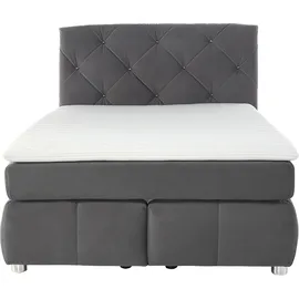 Jockenhöfer Gruppe Boxspringbett Bella, mit Kaltschaum-Topper grau