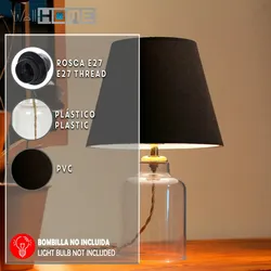 WellHome Nachttischlampe 30 cm in Schwarz