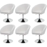 chefgastro Esszimmerstuhl Stoff Creme-Weiß 6er Set