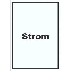 Strom Schild mit Text Anschluss hochkant A1 (594x841mm)