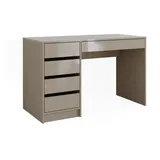 Vicco Schreibtisch Greige Hochglanz, 55 x 120 cm mit Schubladen, Rechteckig, 55x75x120 Arbeitszimmer, Schreibtische, Computertische