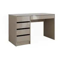 Vicco Schreibtisch Greige Hochglanz, 55 x 120 cm mit Schubladen, Rechteckig, 55x75x120 Arbeitszimmer, Schreibtische, Computertische