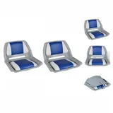 vidaXL Bootssitze 2 St. Klappbare Rückenlehne 0 x 0 x 0 cm blau