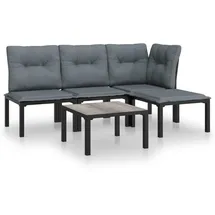 vidaXL Garten-Lounge-Set 5-tlg. schwarz/grau
