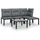 vidaXL Garten-Lounge-Set 5-tlg. schwarz/grau