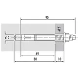 HAILO Bolzenanker Hilti M10x90 Stahl verzinkt 1.4571/ASTM316ti 3er-Set