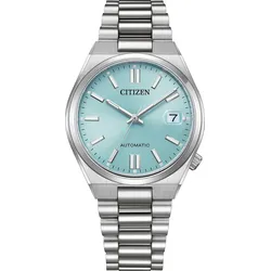 Automatikuhr CITIZEN "Tsuyosa", silberfarben, hellblau, Armbanduhren, Damen, Armbanduhr, Damenuhr, Mechanische Uhr, Edelstahlarmband, analog, Tag