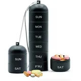 SEEDOR Pillendose – Premium Tablettenbox 7 Tage aus Metall, wasserdichte Medikamentenbox, Pillenbox, Aluminium Tabletten-Organizer für Reiseapotheke, ohne Kunststoff, BPA-Frei