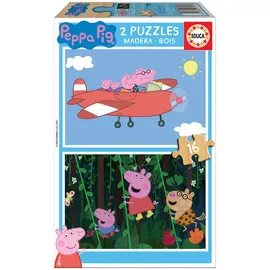 Educa Puzzle 2x16 Peppa Pig (Holz) G3 16 Teile)