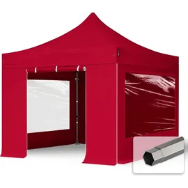 TOOLPORT Faltpavillon 3 x 3 m inkl. 4 Seitenteile Rot