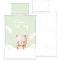 OTTO home Kinderbettwäsche OTTO HOME "Kleiner Liebling in Gr. 100x135 und 135x200 cm", grün, B/L: 100cm x 135cm, 1 Stk., 1 Stk., Renforcé, B/L: 60cm x 40cm, 2 Stk.