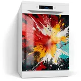 DEQORI Magnetfolie 'Brillante Galaxie', beschreibbar Spülmaschine Magnetmatte magnetisch Magnetfolie blau|bunt|rot 60 cm x 70 cm