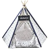 Trade Shop Traesio - Trade Shop - Zelt Für Hunde Katzen Haustiere Tipi Kissen Waschbar Korb 60x60x90cm -