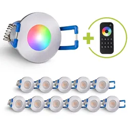 Einbaustrahler Mini Livorno 3W RGBW IP65 - Farbe: silber - Anzahl: 12x