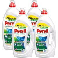 Persil Universal Kraft-Gel 400 WL (4 x 100 Waschladungen), Flüssigwaschmittel mit Tiefenrein Technologie, Waschmittel für reine Wäsche und hygienische Frische für die Maschine, wirksam ab 20 °C