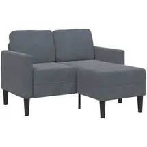 vidaXL 2-Sitzer-Sofa mit Chaiselongue L-Form Dunkelgrau 125 cm Samt