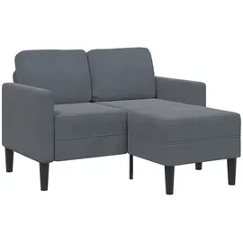 vidaXL 2-Sitzer-Sofa mit Chaiselongue L-Form Dunkelgrau 125 cm Samt