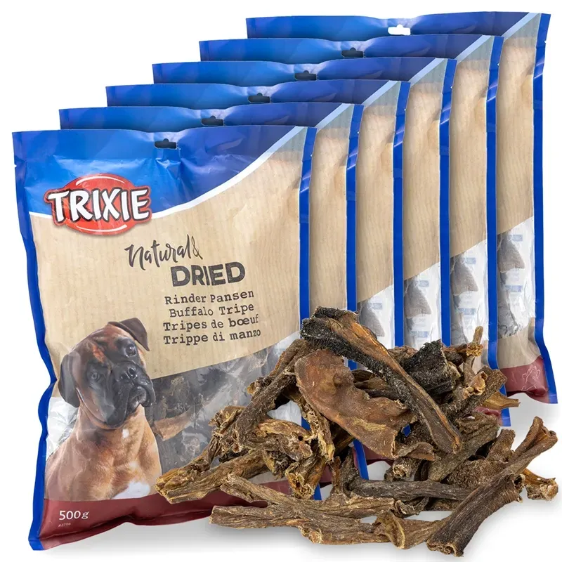 6x Trixie Rinderpansen, getrocknet, 500g