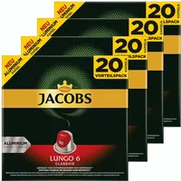 JACOBS Lungo 6 Classico KaffeeKAPSELN NESPRESSO Kompatibel Kaffee 80 KAPSELN
