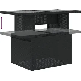 vidaXL Gartensofa-Set mit Kissen, schwarzes Polyrattan