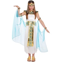 Amscan Kostüm Cleopatra Kostüm für Mädchen - Weiß Türkis, Nilkönigin Ägypten 4-6 Jahre