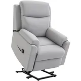 Homcom Aufstehsessel elektrisch Leinen 77 x 102 x 83 cm Grau mit Fernbedienung