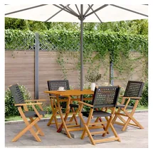 vidaXL Gartenstuhl 50,3 x 57 x 91 cm schwarz 4 St.
