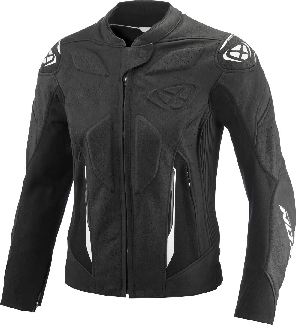 Ixon Wonder-SP Dames Motocycle Leren Jas, zwart-wit, XL Voorvrouw