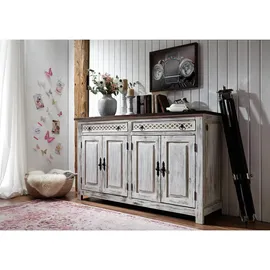 MASSIVMOEBEL24.DE Sideboard 150 x 90 x 45 cm Weiß