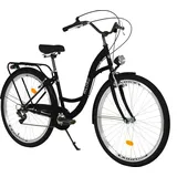 Milord Komfort Fahrrad Damenfahrrad, 26 Zoll, Schwarz, 7 Gang Shimano - Schwarz