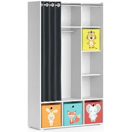 Vicco Kinderkleiderschrank Luigi 106 x 178 cm Spanplatte weiß