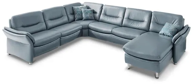 HUKLA Wohnlandschaft SF 1520 Leder Grau Steel