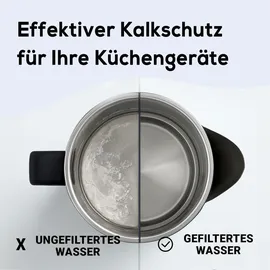 PearlCo Glas-Wasserfilter weiß + 3 Universal Filterkartuschen