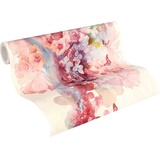A.S. Création Vliestapete Free Nature Tapete floral 10,05 m x 0,53 m beige blau rot Made in Germany 344511