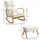 Homcom Schaukelstuhl mit Hocker Polyester 65 x 94,5 x 96 cm Cremeweiß