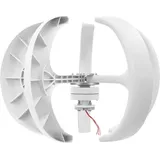 Laternen-Windkraftanlage 600W 24V - Windgenerator - 5 Rotorblätter - IP67 Laderegler - Niedrige Anlaufgeschwindigkeit - Nylonfaser - Weiß