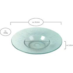 Pastateller - recyceltes Glas mit Struktur - 2 Stück