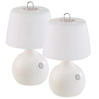 Lunartec 2er-Set LED-Tischlampe, PIR- & Licht-Sensor, warm- & tageslichtweiß