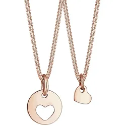 Elli Herz Mutter Kind Liebe Cut Out Münze 925 Silber rosefarben Damen 