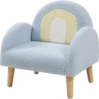 [en.casa] Kindersessel Sorreindi 50x50x45 cm Teddystoff Blau