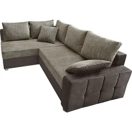 Collection AB Ecksofa »Parma L-Form« mit Bettfunktion und Federkern braun