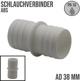 38 x 38 mm ABS Schlauch Tülle Stutzen Doppel Verbinder Pool Schwimmbad Teich - P...